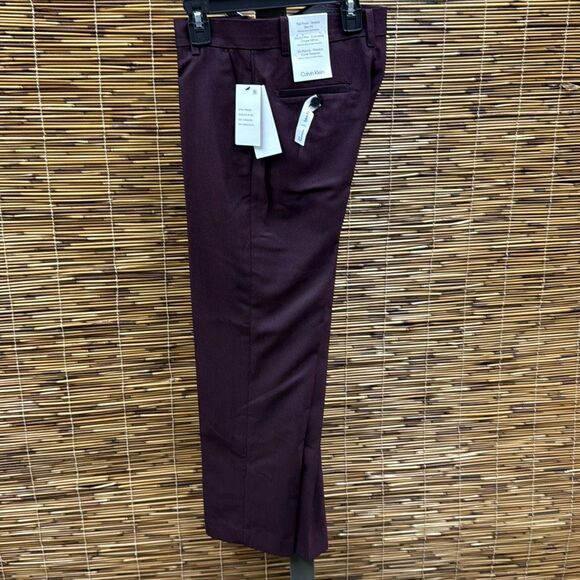 Calvin Klein Big Boys Stretch Cord Stripe Pant - Dark Red‎ Size 14 - Picture 2 of 2